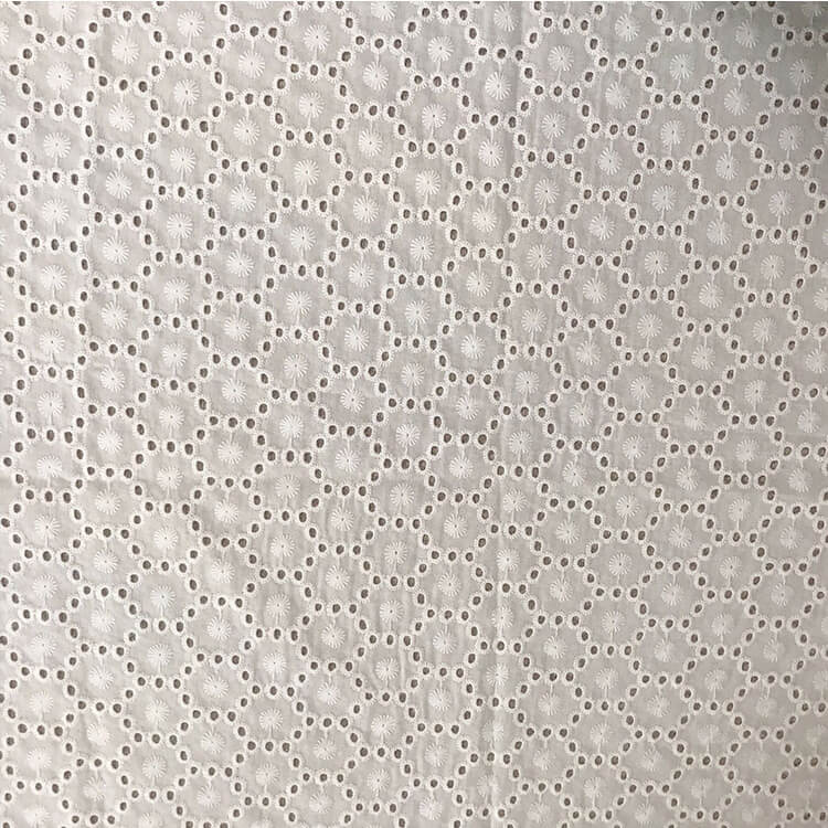 Cutwork Geometric 100% Cotton Embroidered Fabric for Women's Wear Whol 4